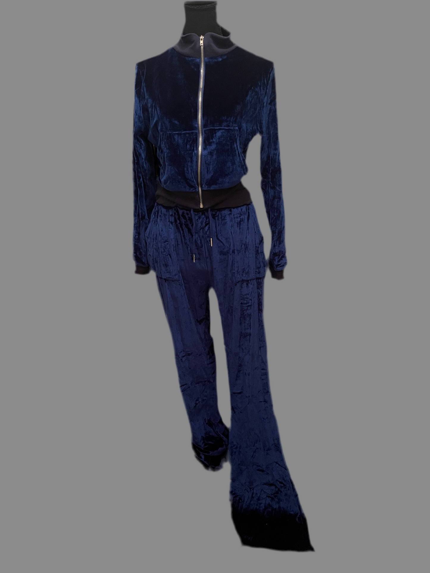 Plain Velvet Flare Tracksuit