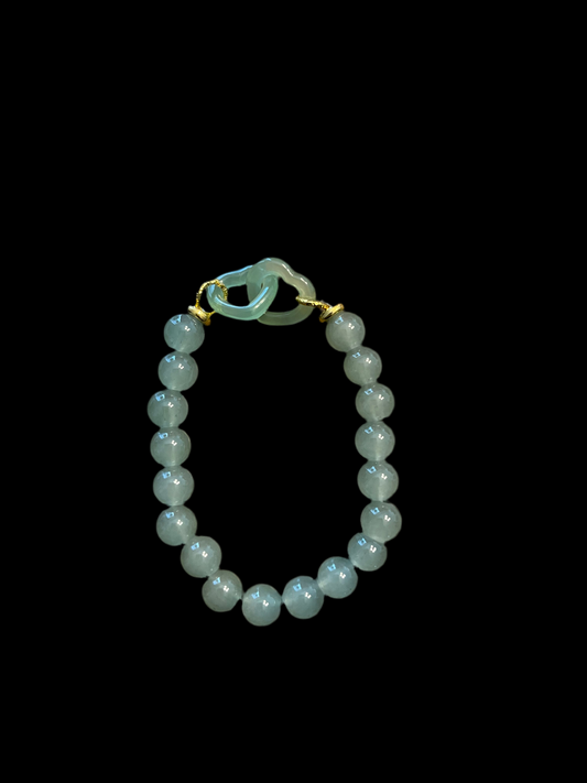 Jade Heart Loop Bracelet